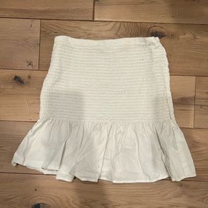 H&M Smocked White Mini Skirt